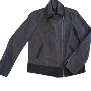 J. Crew Grey/Black Women's Moto Jacket Blazer Size 6